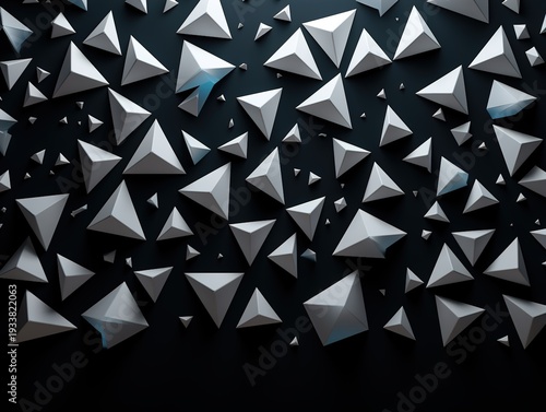 Wallpaper Mural Geometric Pyramid Pattern on Dark Background Torontodigital.ca