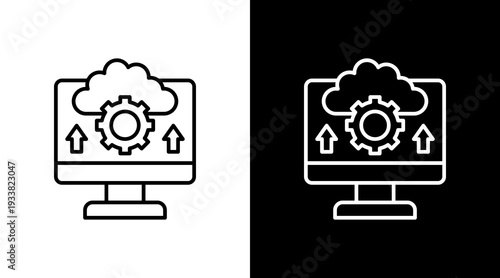 Api Development Outline White Icon Set Design