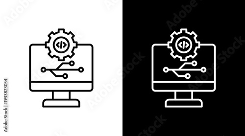 Version Control Outline White Icon Set Design