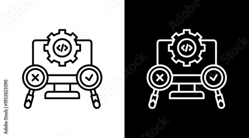 Software Testing Outline White Icon Set Design