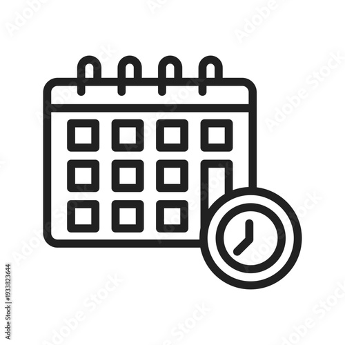Episode Schedule icon vector image. Suitable for mobile apps, web apps and print media.