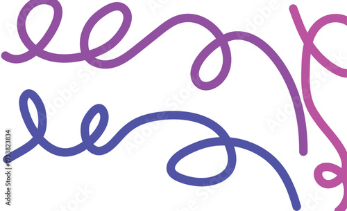 Vibrant purple and blue swirling lines art