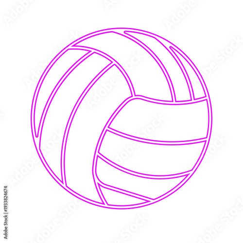 Neon Volleyball Outline Icon