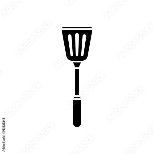 Kitchen spatula utensil cooking tool silhouette icon On white Background Vector illustration