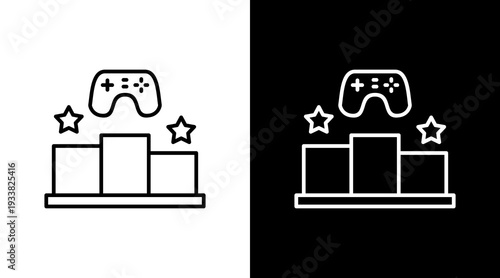 Esports Ranking Outline White Icon Set Design