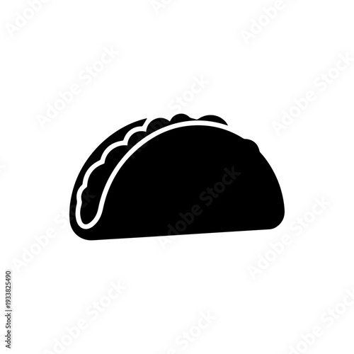 Taco folded tortilla street food snack with savory filling Vector illustration