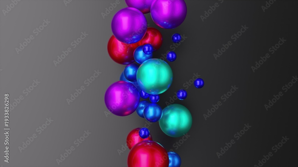 Fototapeta premium Multicolored spheres in a row