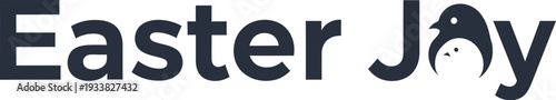 Easter joy logo featuring a stylized penguin and bold typography together