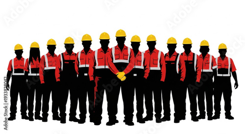 Construction Workers in Uniform Standing.