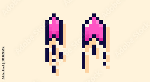 Pixel art 8 bit color tiny spaceships. 
