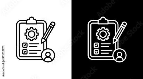 Practice Test Outline White Icon Set Design