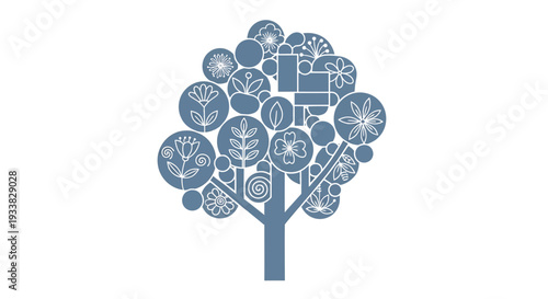 Set of blue eco icons vector isolated on White Background