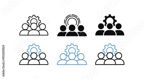 Illustration of a diverse group of people icons symbolizing teamwork and community.