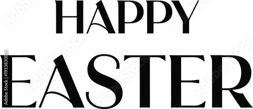 Simple yet elegant happy easter greeting card design with classic typography