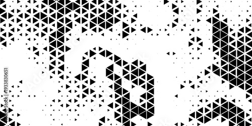 Halftone triangles pattern. Abstract geometric gradient background. Vector illustration