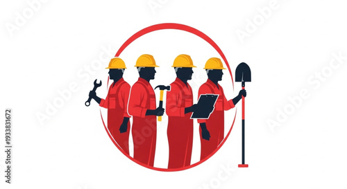 Construction Workers Team Collaboration.