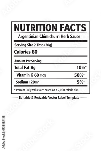 Nutritionfacts label template design cutout isolated illustration on transparent background layout