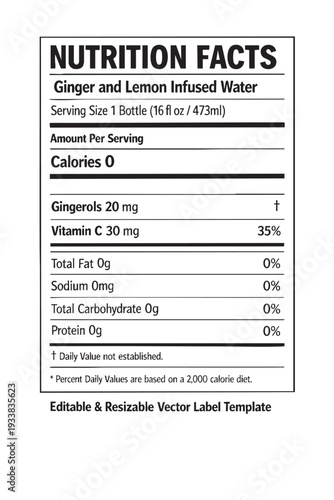 Nutritionfacts label template design cutout isolated illustration on transparent background layout