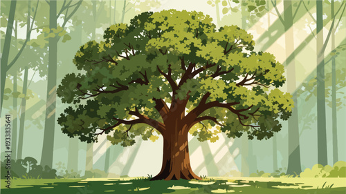 green tree in the park