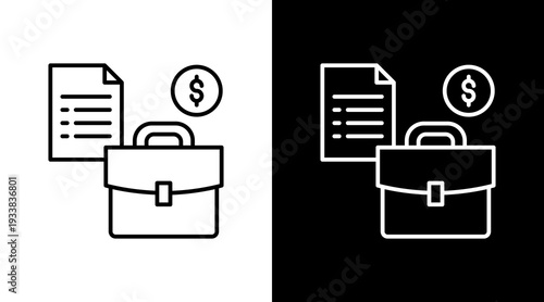 Business Planning Outline White Icon Set Design