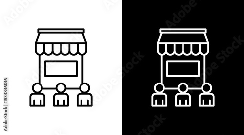 Sme Teamwork Outline White Icon Set Design