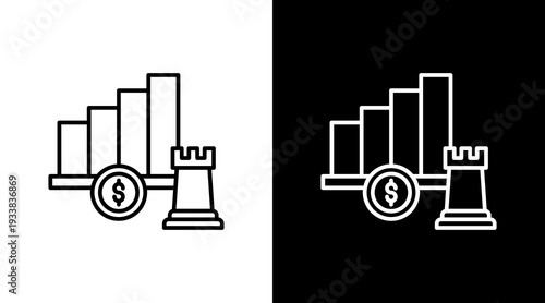 Business Strategy Outline White Icon Set Design