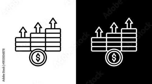 Business Investment Outline White Icon Set Design