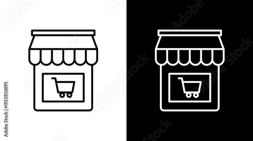 Retail Outline White Icon Set Design