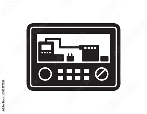 Factory equipment digital dashboard control interface for smart manufacturing and automation management icon