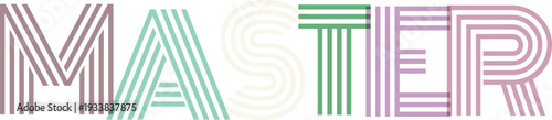 Abstract master typography design featuring dynamic lines and bold shapes, illustrating modern graphic art with decorative flair