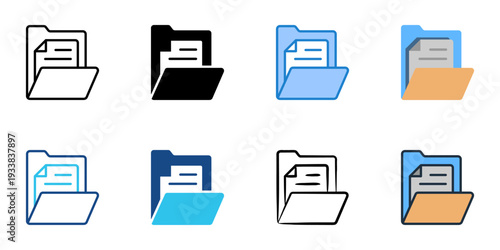 File icons set multiple style collection. Editable stroke 
