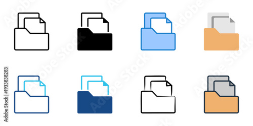 Storage icons set multiple style collection. Editable stroke 
