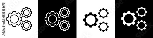 Setting black and white icon design concept