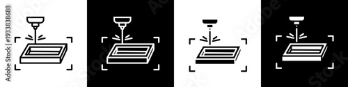 Laser machine black and white icon design concept