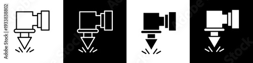 Laser machine black and white icon design concept