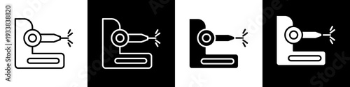 Laser gun black and white icon design concept