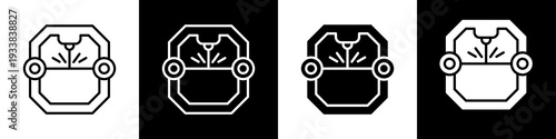 Factory machine black and white icon design concept