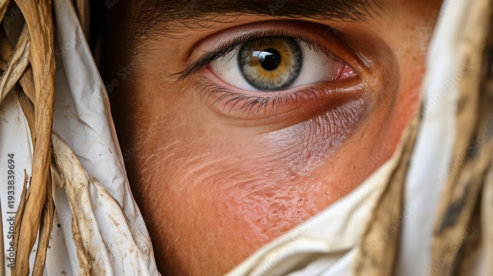 custom made wallpaper toronto digitalClose-Up of Human Eye with Wrinkled Skin and Headscarf