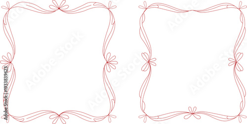 Vector Illustration Red Ornate Decorative Frames