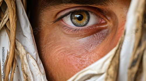 Wallpaper Mural Close-Up of Human Eye with Wrinkled Skin and Headscarf Torontodigital.ca