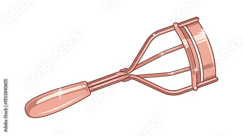 Rose gold eyelash curler for makeup application