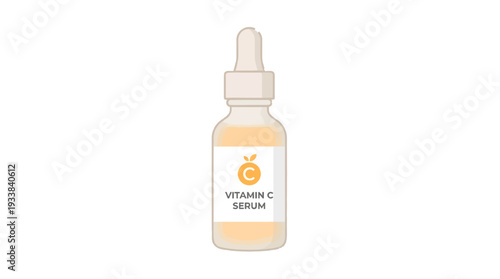Vitamin C serum dropper bottle for skincare routine