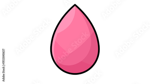 Pink teardrop shaped beauty blender for makeup application