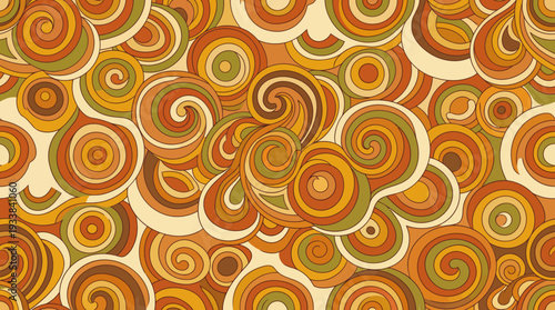 Vibrant Orange Swirling Patterns and Shapes.