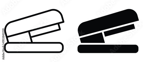 Detailed Illustration of Stapler in Black and White Contrast Style