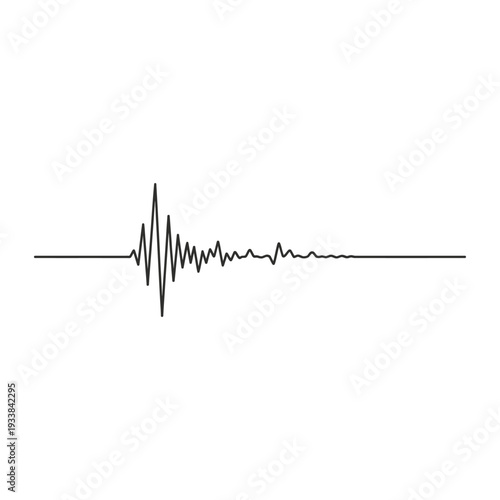 Seismograph waveform in black and white