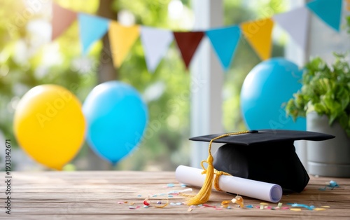 Graduation Cap and Diploma for Celebration Milestone