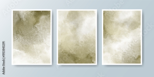 Set of cards with bright colorful vector watercolor background. Design for your date, postcard