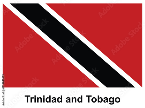 Trinidad and Tobago National Flag Design in Bold Graphic Style