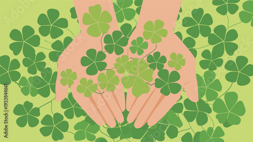 Image of luck and generosity, clear flat design vector illustration